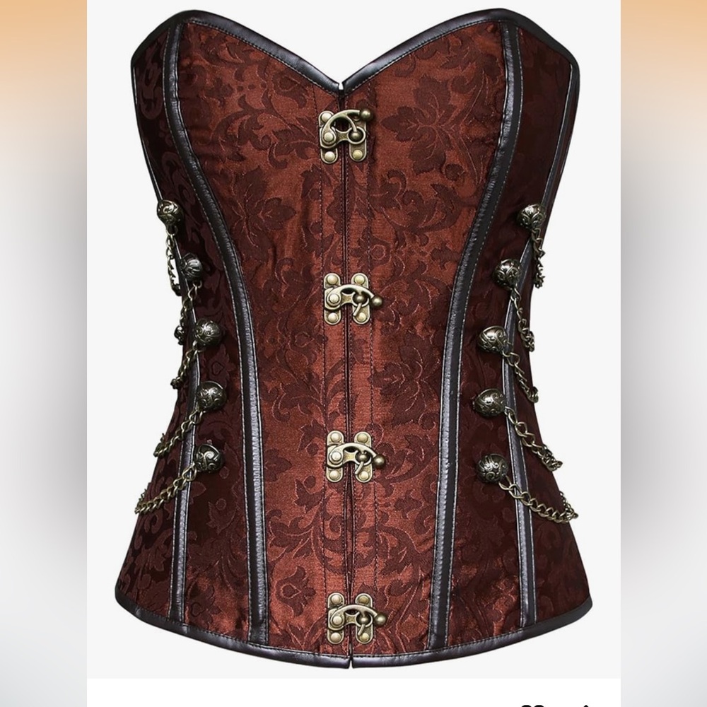 Brown Corset with Chain Details - Picture 7 of 13